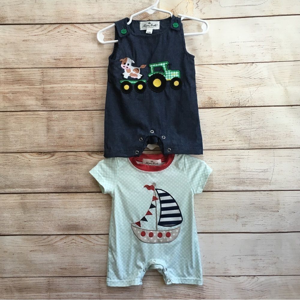 SET‎ OF TWO MARIE NICOLE APPLIQUED ROMPERS